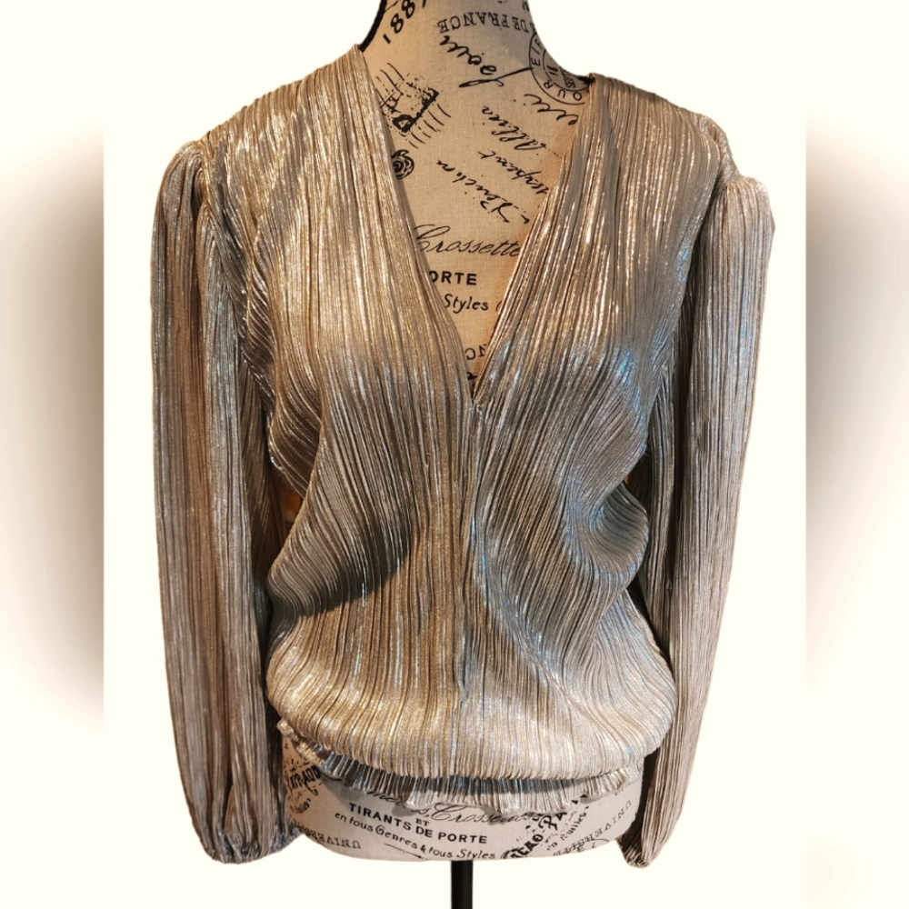 Chenault Metallic Silver Blouse